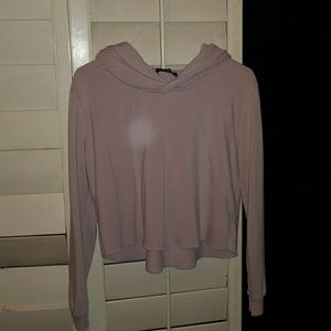 Brandy Melville Baby Pink Cropped Hoodie